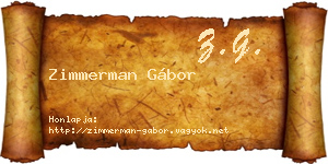Zimmerman Gábor névjegykártya